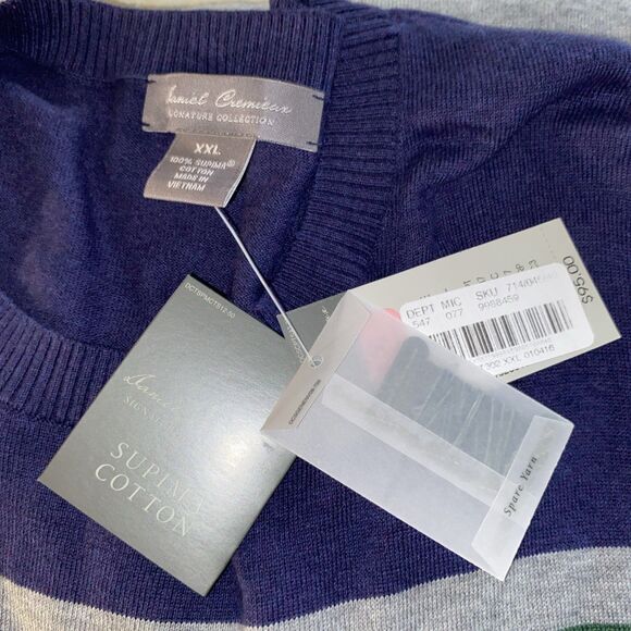 DANIEL CREMIEUX SIGNATURE MENS CASUAL SWEATER 100% SUPIMA COTTON SIZE XXL - Picture 5 of 5